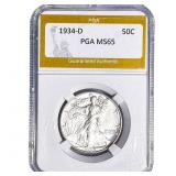 1934-D Walking Liberty Half Dollar PGA MS65