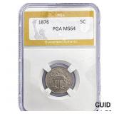 1876 Shield Nickel PGA MS64