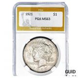1921 Silver Peace Dollar PGA MS63