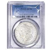 1878 8TF Morgan Silver Dollar PCGS AU50