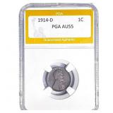 1914-D Wheat Cent PGA AU55