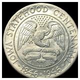 1946 Silver Iowa Centennial Half Dollar CHOICE BU