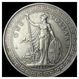 1911 Silver Trade Dollar (Great Britain) CLOSELY U