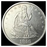 1846-O Silver Half Dollar CLOSELY UNCIRCULATED