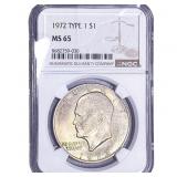1972 Eisenhower Dollar NGC MS65 Type 1