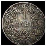 1887-A Germany Silver Mark NEARLY UNCIRCULATED