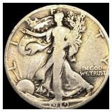 1916-S Silver Walking Liberty Half Dollar LIGHTLY