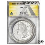 1883-O Morgan Silver Dollar ANACS MS63