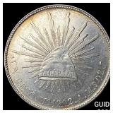 1902 Mexico Silver 1 Peso NEARLY UNCIRCULATED
