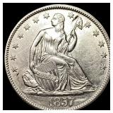 1857 Silver Half Dollar (Seated Liberty) CLOSELY U
