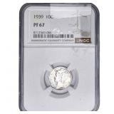 1939 Mercury Silver Dime NGC PF67