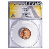 1942 Wheat Cent ANACS PF65 Red