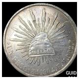 1904 Mexico Silver 1 Peso NEARLY UNCIRCULATED