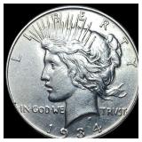 1934 Silver Peace Dollar CLOSELY UNCIRCULATED