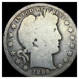 1896-S Silver Barber Half Dollar NICELY CIRCULATED