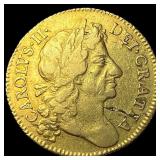 1678 Gold Guinea Charles II NEARLY UNCIRCULATED