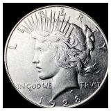 1928-S Silver Peace Dollar CHOICE AU