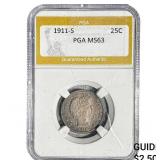 1911-S Barber Quarter PGA MS63