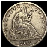 1863-S Silver Half Dollar NEARLY UNCIRCULATED