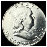 1955 Silver Half Dollar Franklin CHOICE BU