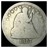 1857 Seated Liberty Quarter NICELY CIRCULATED