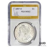 1897-O Morgan Silver Dollar PGA MS62