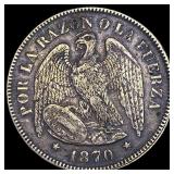 1870 Chile Silver 50 Cent CLOSELY UNCIRCULATED
