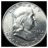 1948-D Silver Half Dollar Franklin UNCIRCULATED