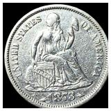 1873-S Silver Seated Liberty Dime CLOSELY UNCIRCUL