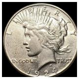 1924-S Silver Peace Dollar CLOSELY UNCIRCULATED