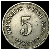 1915-G German 5 Pfennig NEARLY UNCIRCULATED