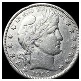 1906-S Silver Barber Half Dollar NEARLY UNCIRCULAT