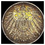 1915 Germany Silver 1 Mark CLOSELY UNCIRCULATED