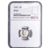 1939 Mercury Silver Dime NGC PF67