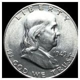 1949-S Silver Half Dollar Franklin UNCIRCULATED