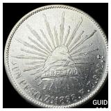 1898 Mexico Silver 1 Peso NEARLY UNCIRCULATED