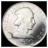 1965 Czechoslovakia Silver 10 Korun NEARLY UNCIRCU