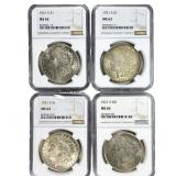 [4 Coins] 1921-S Morgan Silver Dollar NGC MS62