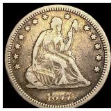 1877-CC Silver Seated Liberty Quarter ABOUT UNCIRC
