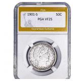 1901-S Barber Half Dollar PGA VF25