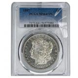 1887 Morgan Silver Dollar PCGS MS64+ PL