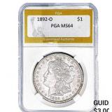 1892-O Morgan Silver Dollar PGA MS64