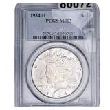 1934-D Silver Peace Dollar PCGS MS63
