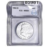 1962-D Franklin Half Dollar ICG MS64