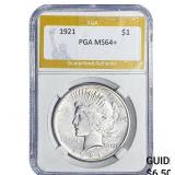 1921 Silver Peace Dollar PGA MS64+