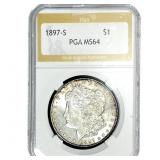 1897-S Morgan Silver Dollar PGA MS64