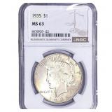 1935 Silver Peace Dollar NGC MS63