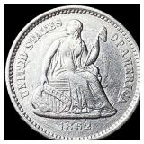 1862 Silver Half Dime CHOICE AU