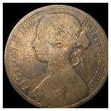 1870 Great Britain Bronze Half Penny ABOUT UNCIRCU