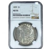 1899 Morgan Silver Dollar NGC AU55